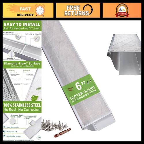 Stainless steel gutter - 6",